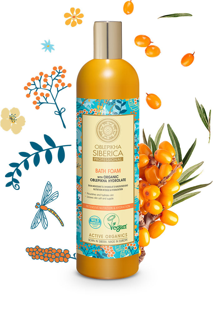 Oblepikha Siberica Intensive Nutrition and Hydration Bath Foam 550ml | Natura Siberica