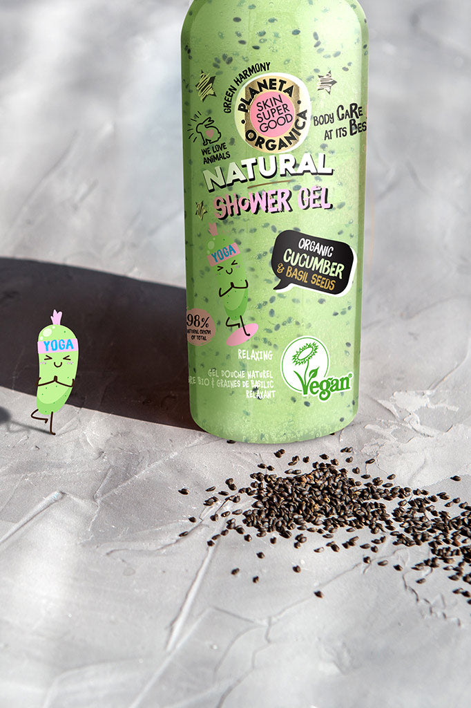 Cucumber and Basil Seed Shower Gel