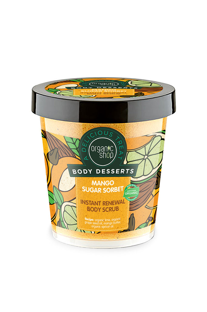 Body Desserts Mango Sugar Sorbet Instant Renewal Body Scrub 450ml | Organic Shop | Natura Siberica